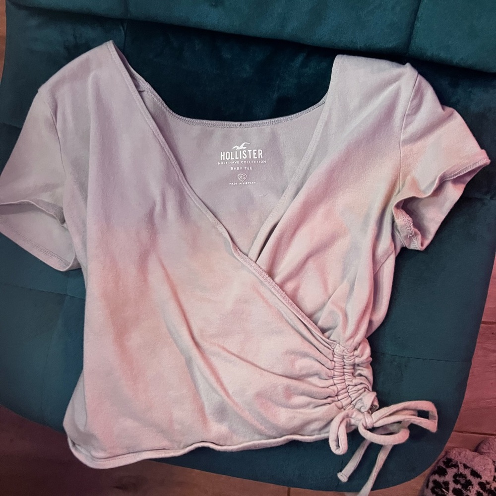wrap tie purple hollister baby tee